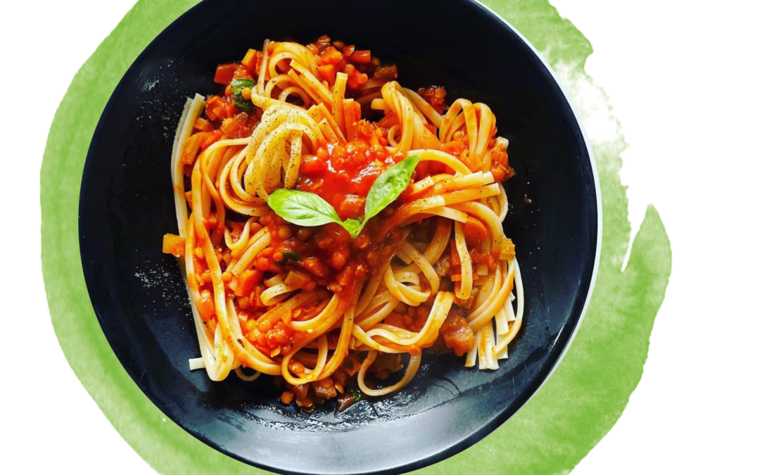 Spaghetti mit Linsen-Bolognese