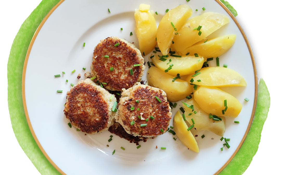 Vegetarische Frikadellen mit Kartoffeln